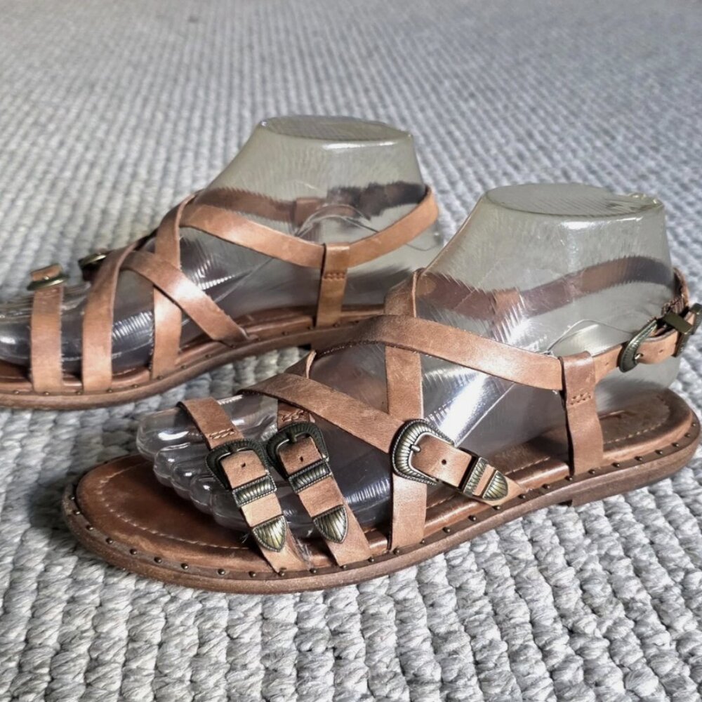 $239 Frye Blaire Boho Aztec Genuine Leather Summer Festival Tribal StrappySandal